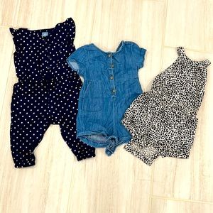 Baby Gap Old Navy Rompers with open Back